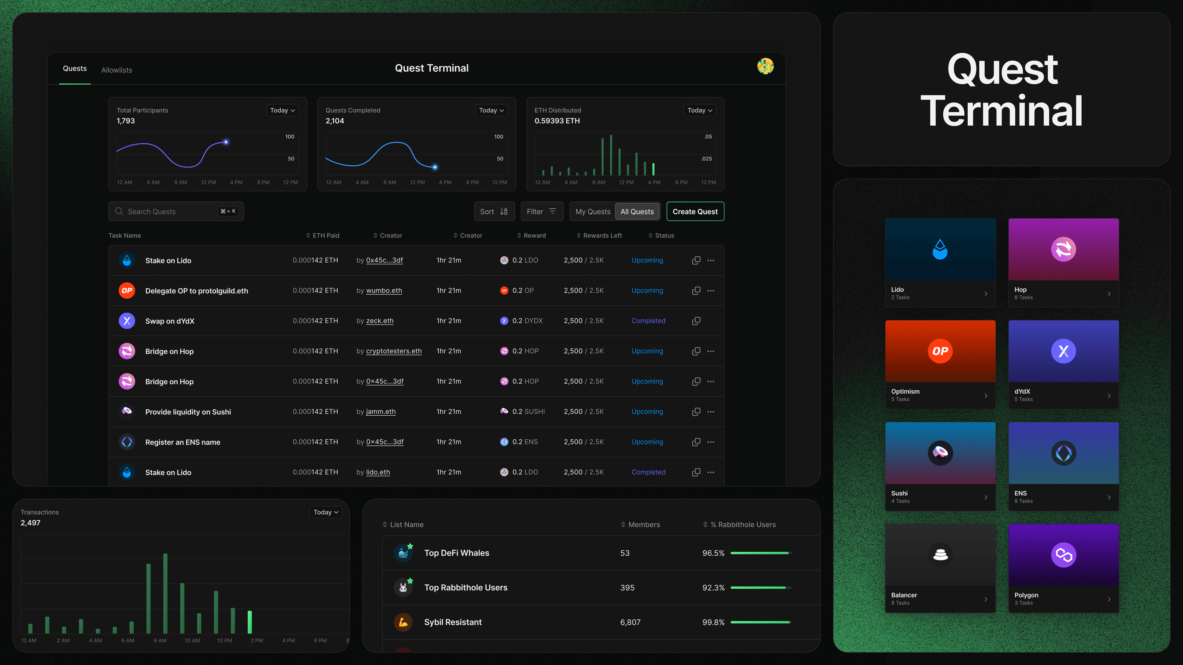 A full suite of tools to distribute for protocols to distribute high velocity, continuous airdrops to reward on-chain transactions